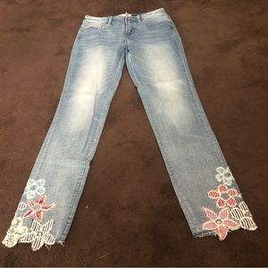 Cute embellished jeans.